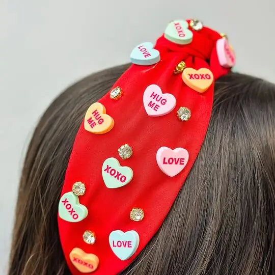 Candy Heart Headband - Red