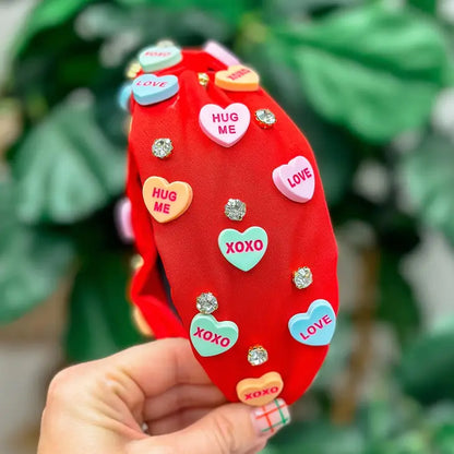Candy Heart Headband - Red